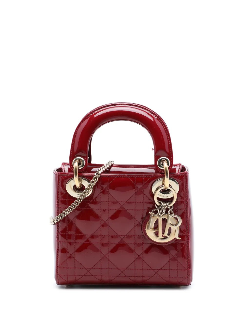 2017 Mini Patent Cannage Lady Dior satchel