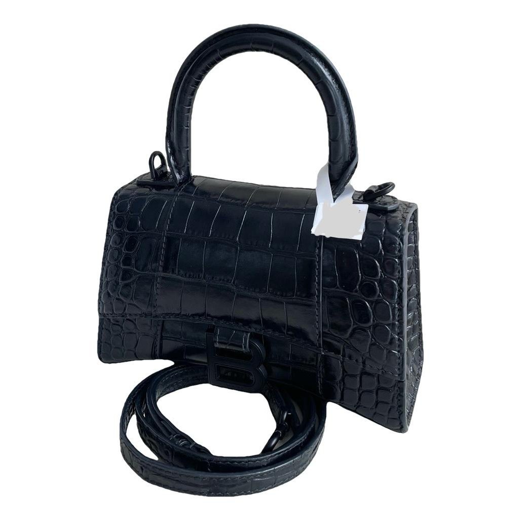 Hourglass leather handbag