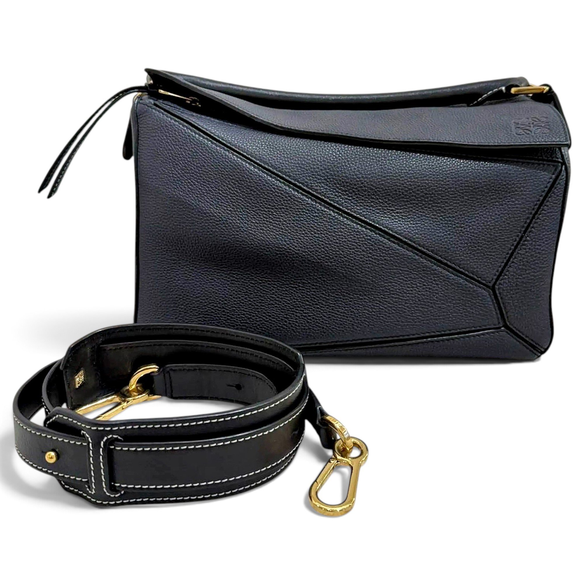 Puzzle leather handbag