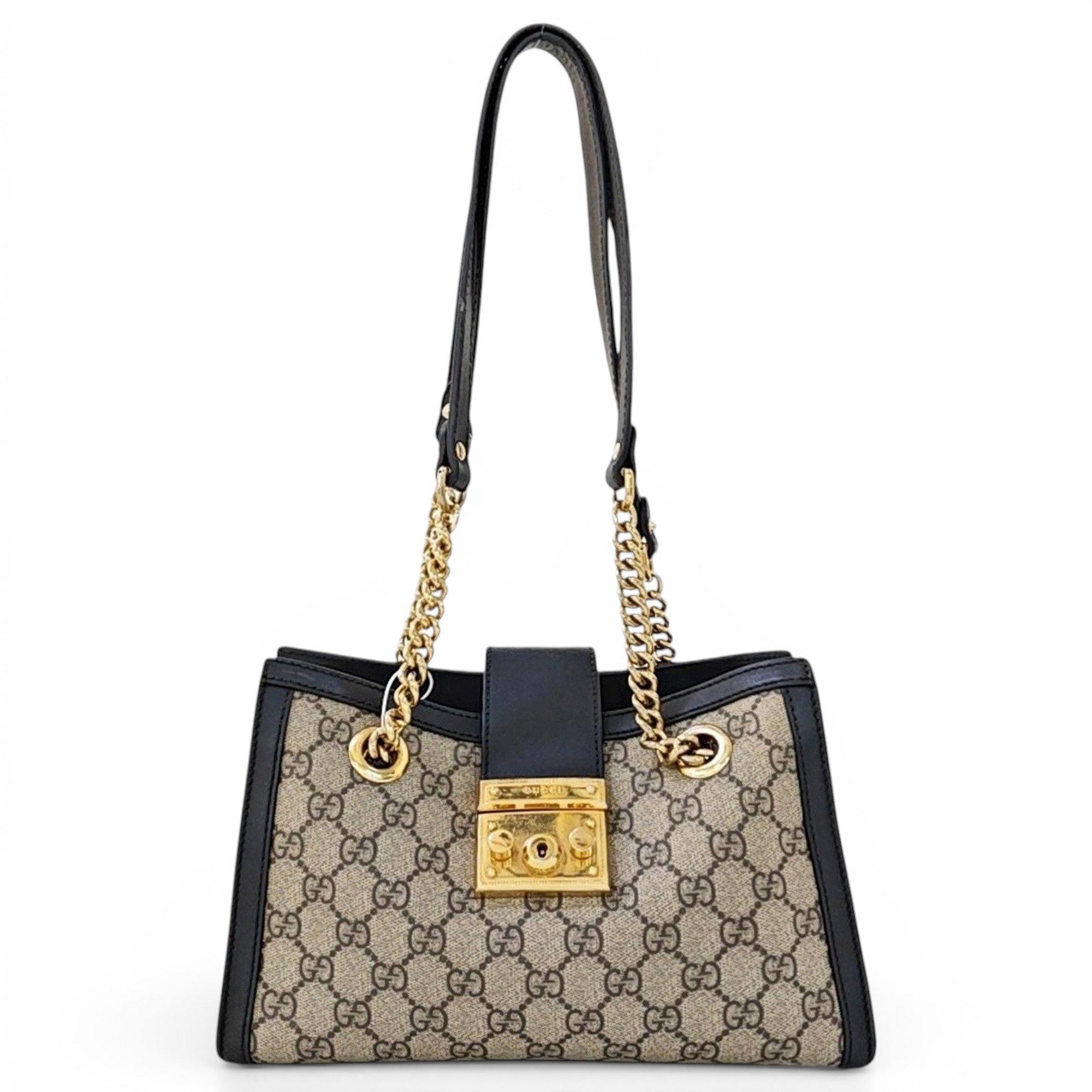 Padlock leather handbag