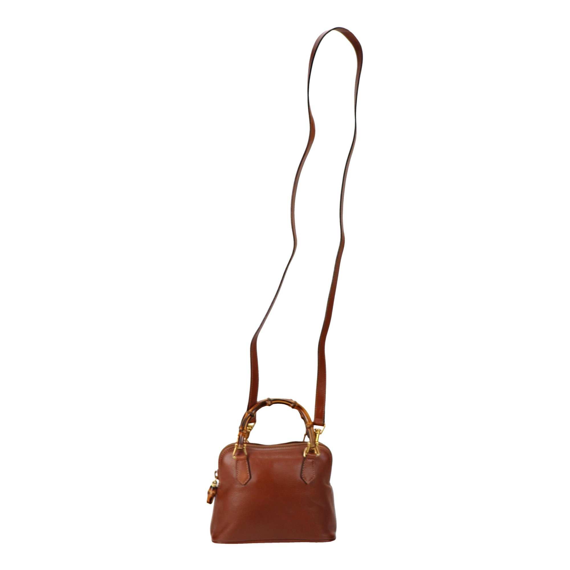 Bamboo Top Handle leather crossbody bag