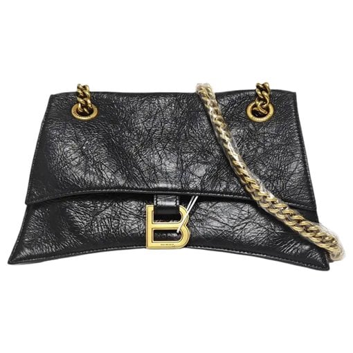 Crush leather handbag