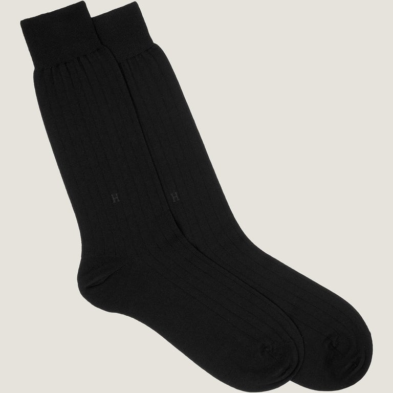 "H" embroidery socks