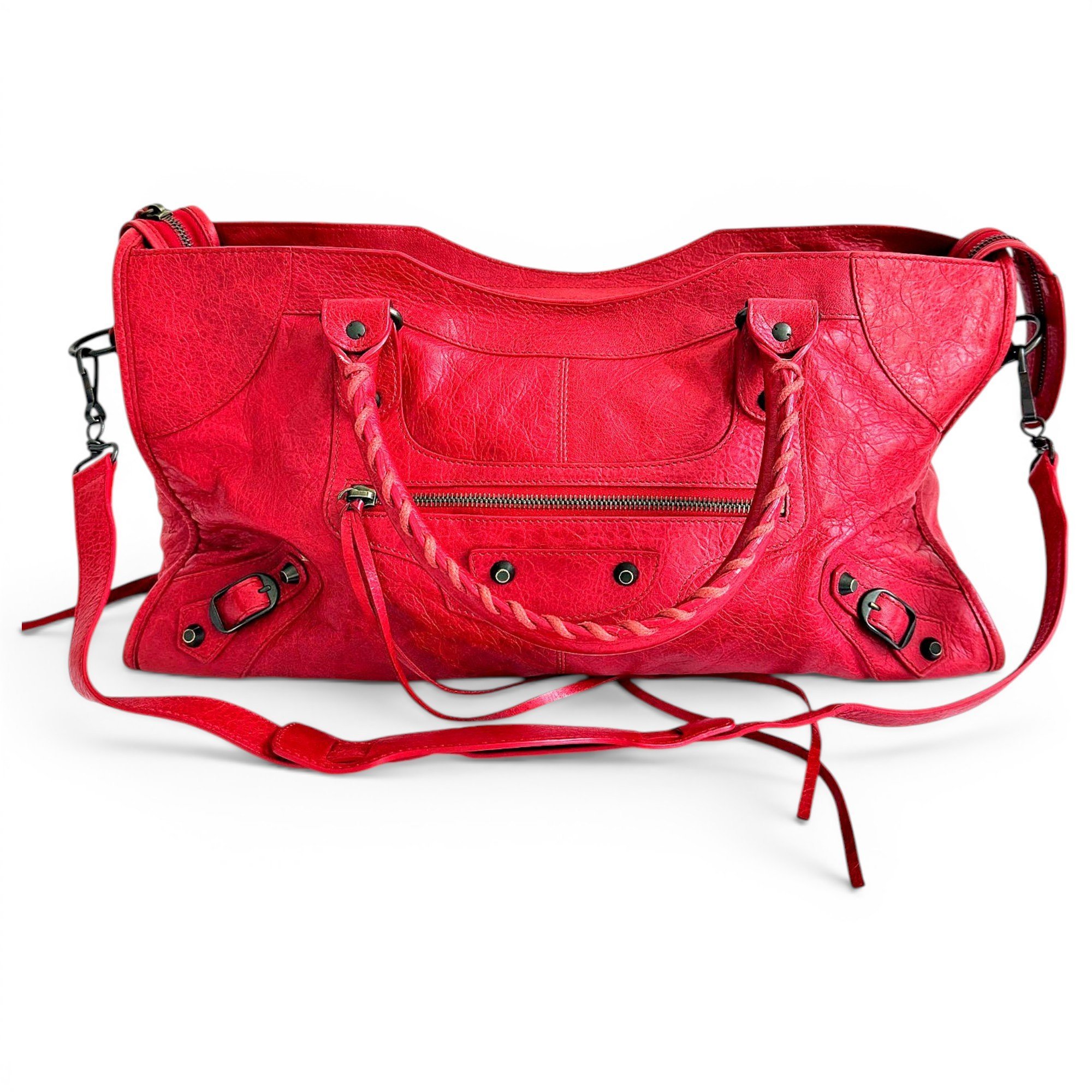 City leather handbag