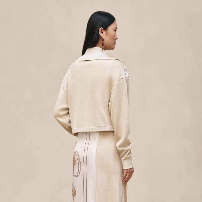 Blanc Nacre "Brides De Gala" Short Zipped Jacket
