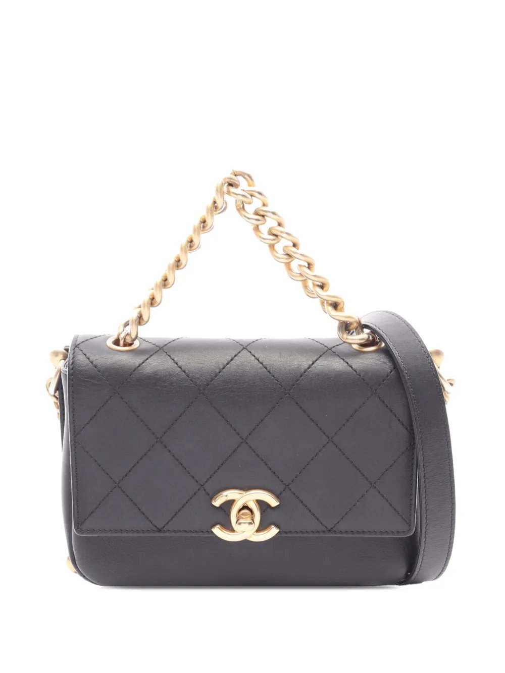 2018-2019 CC Stitched Calfskin Flap Chain satchel