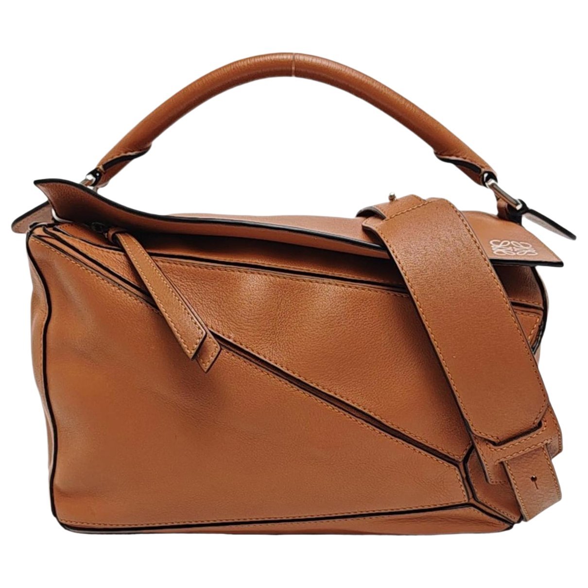 Puzzle leather handbag