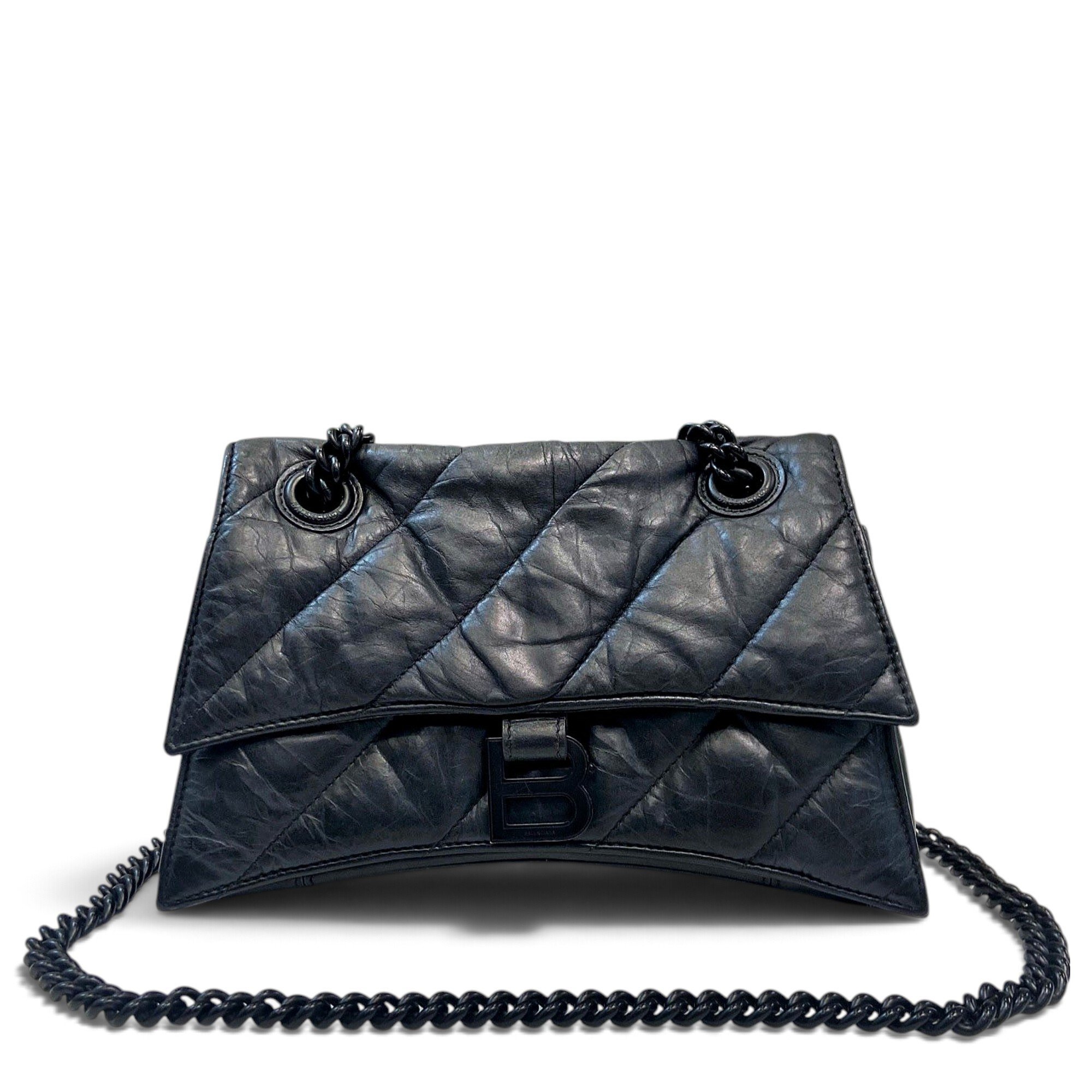 Crush leather handbag