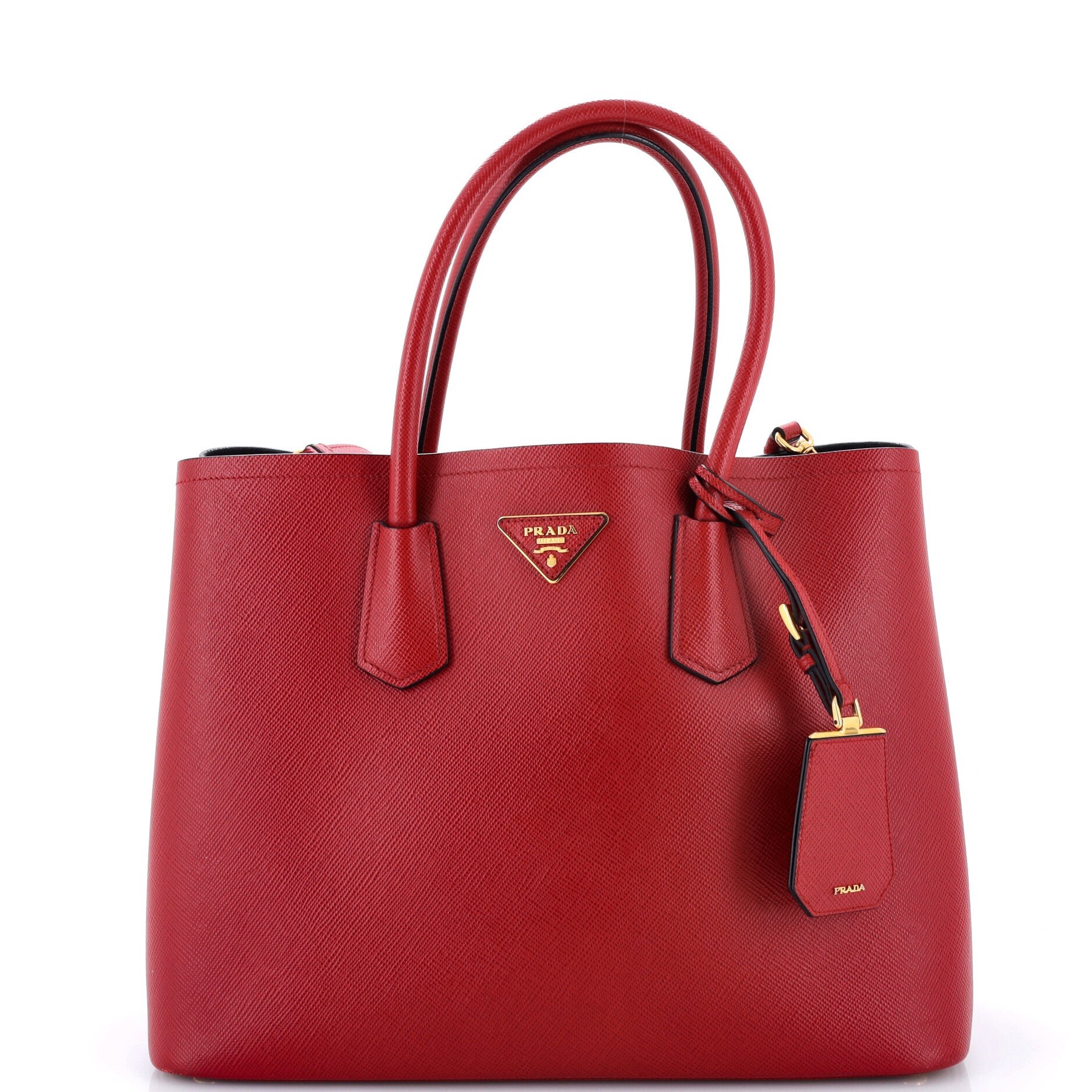 Cuir Double Tote Saffiano Leather Medium