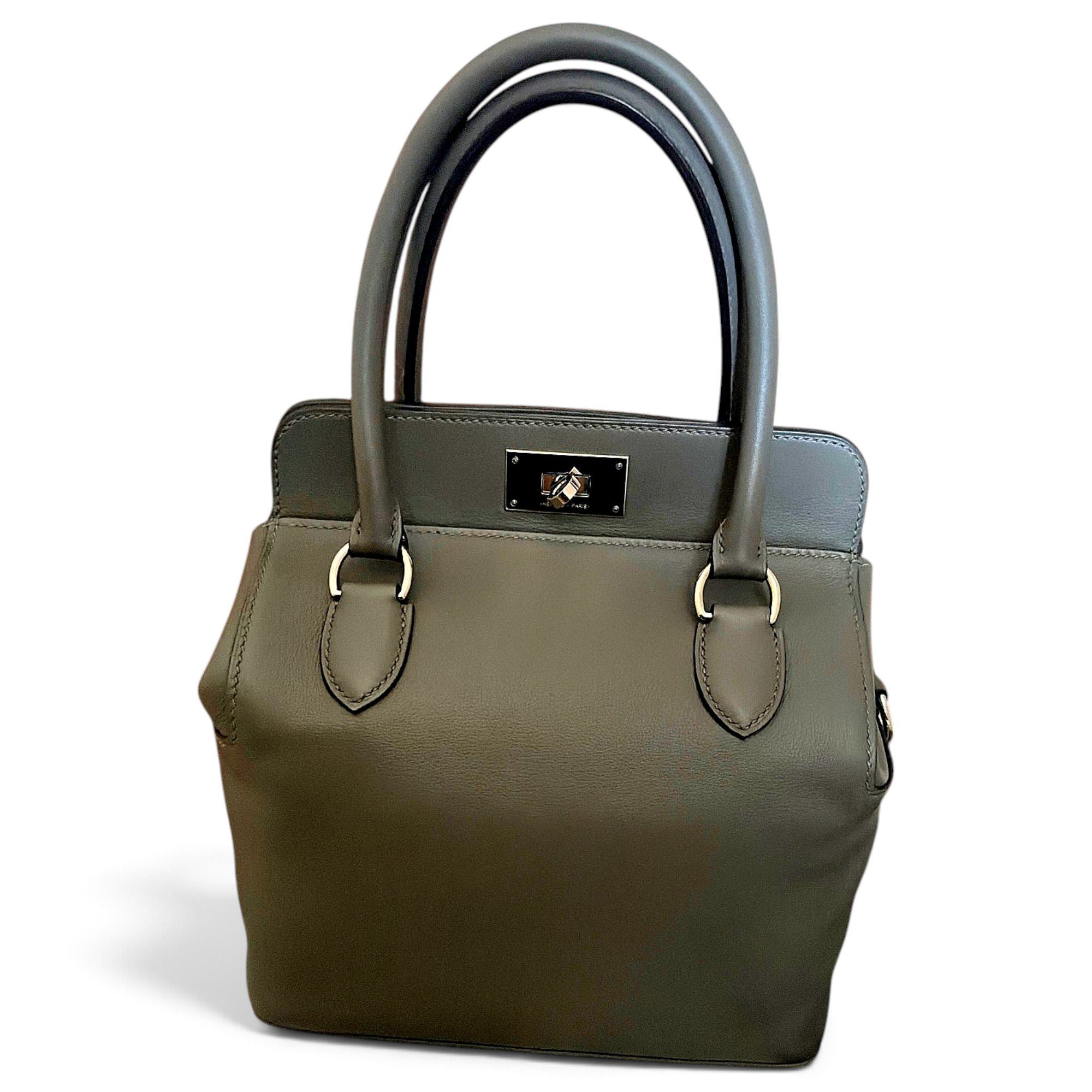 Toolbox leather handbag
