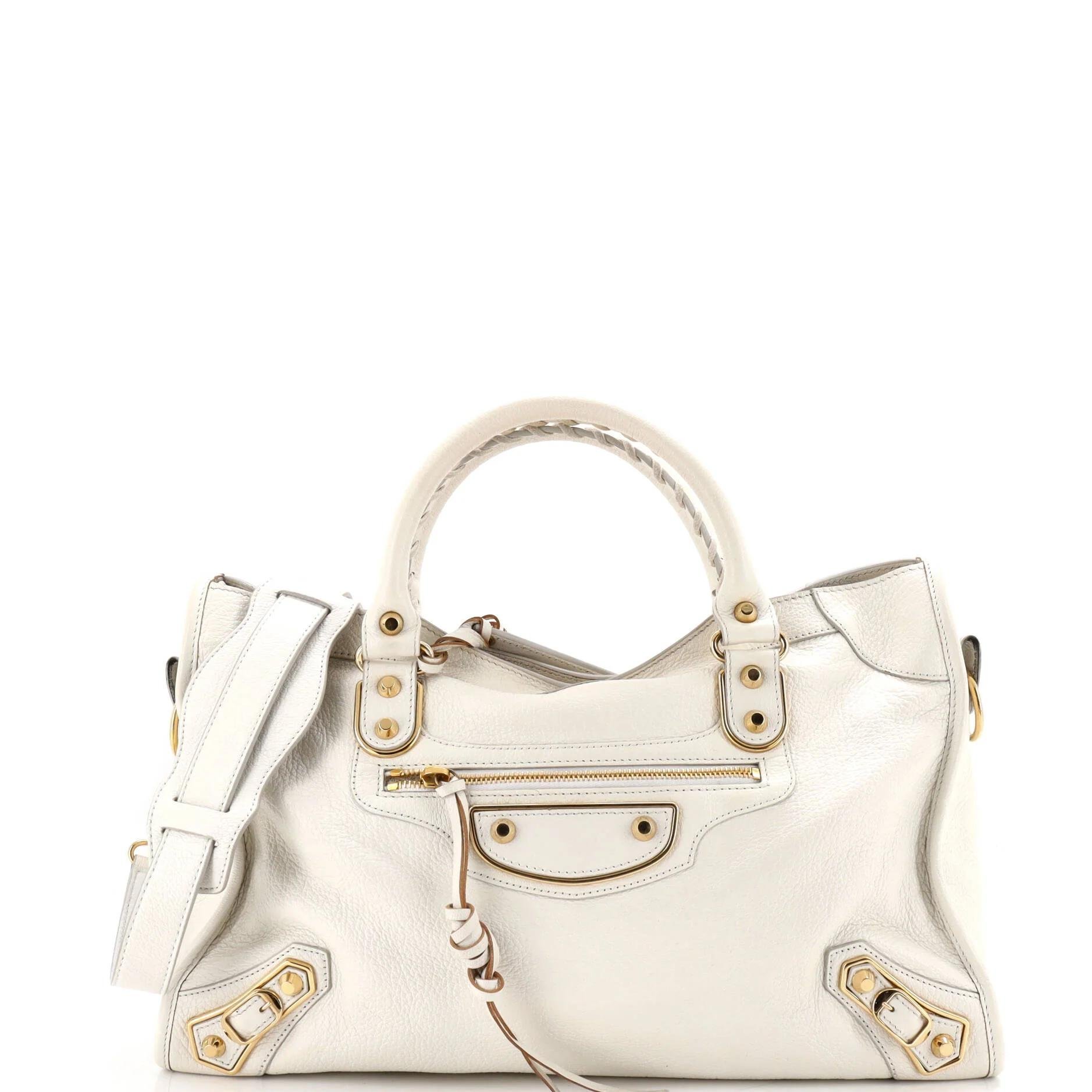 City leather satchel