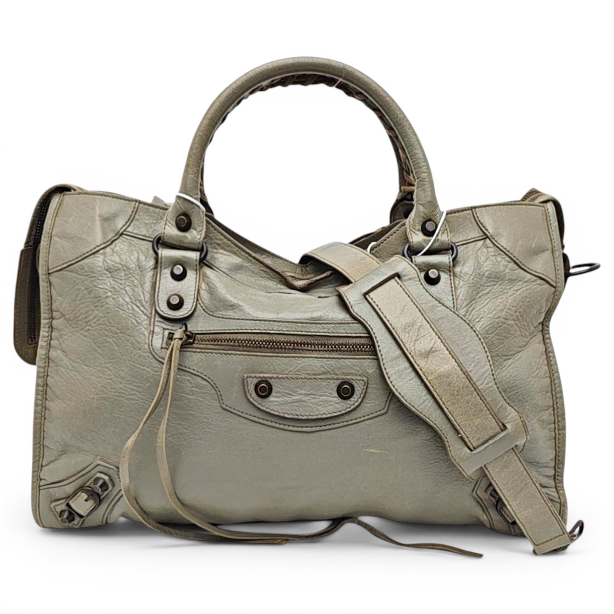 City leather handbag