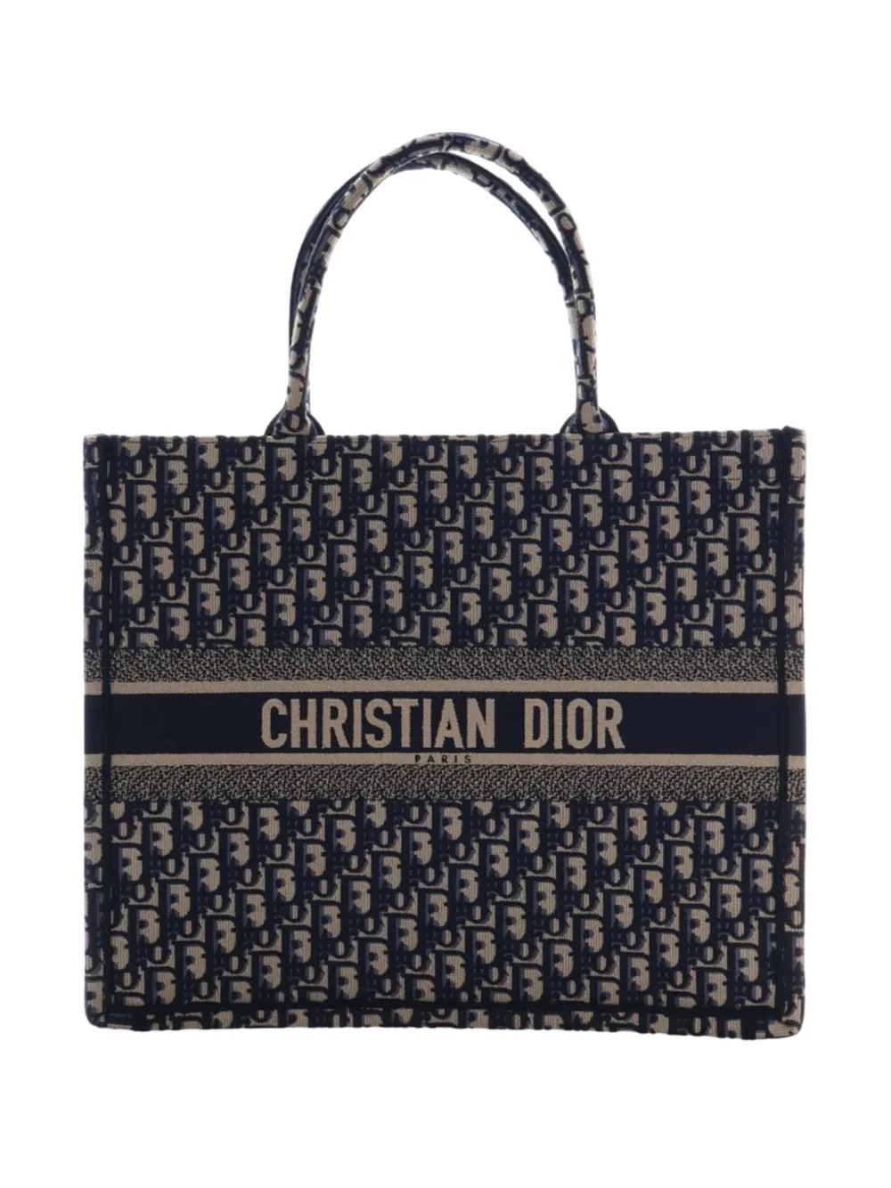2021 Large Oblique Embroidered Canvas Book tote bag