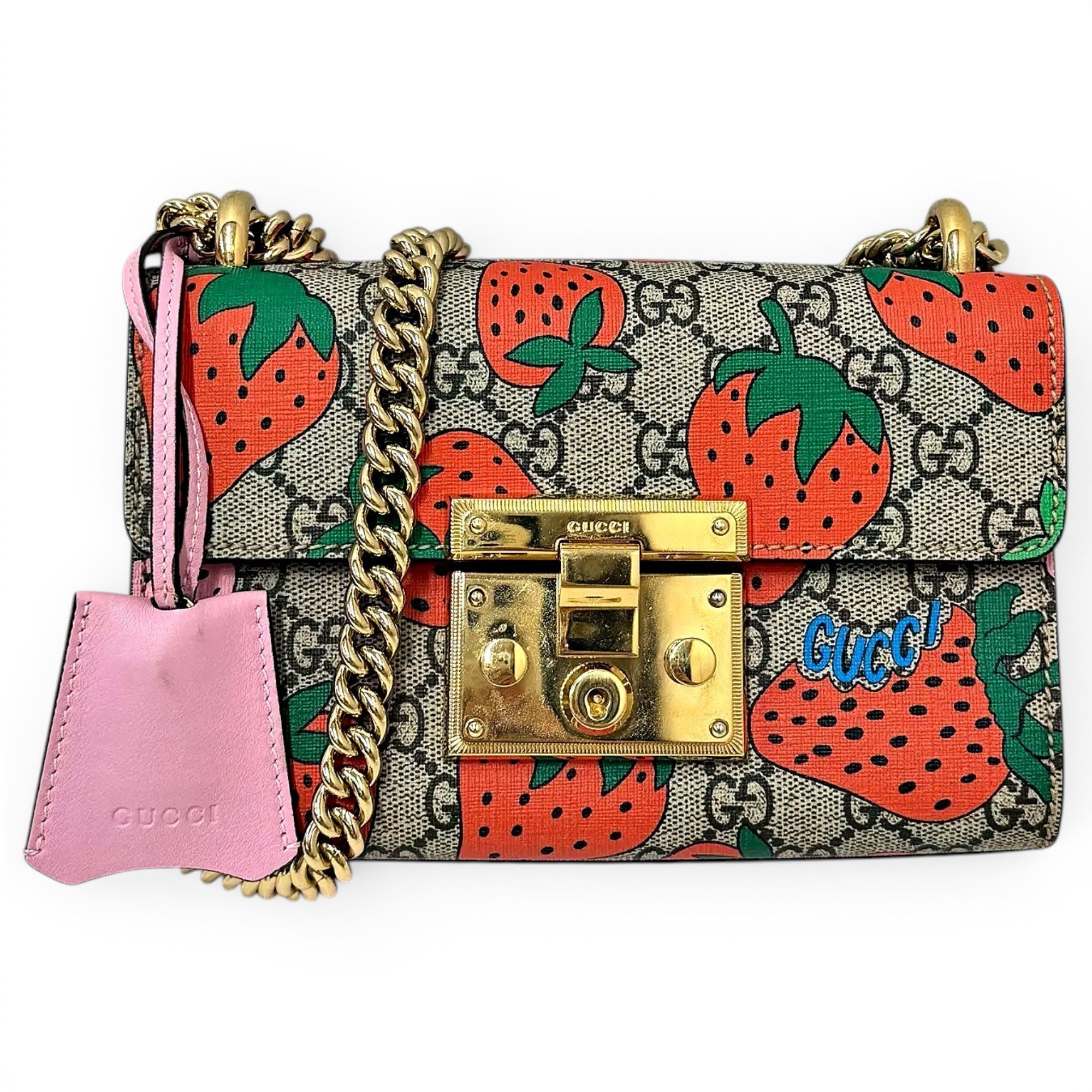 Padlock leather crossbody bag