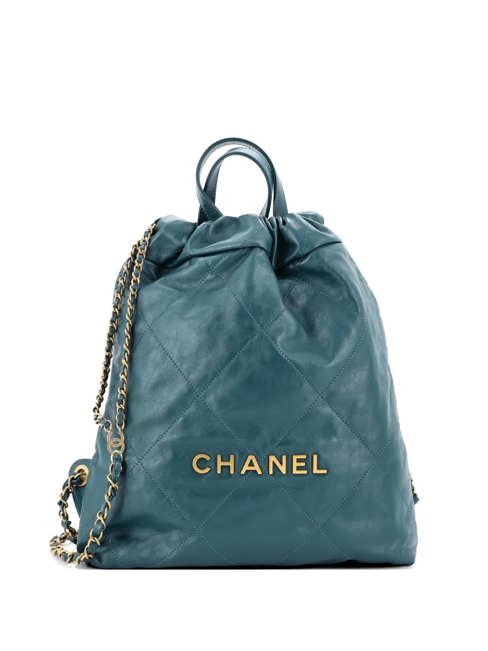 22 Chain Quilted Calfskin Medium backpack