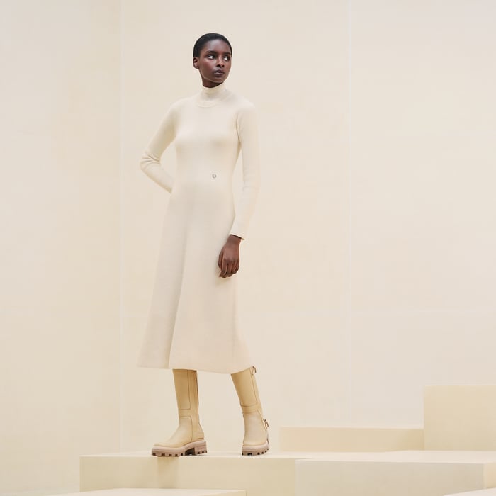 Blanc Naturel Adjusted Long Cashmere Dress