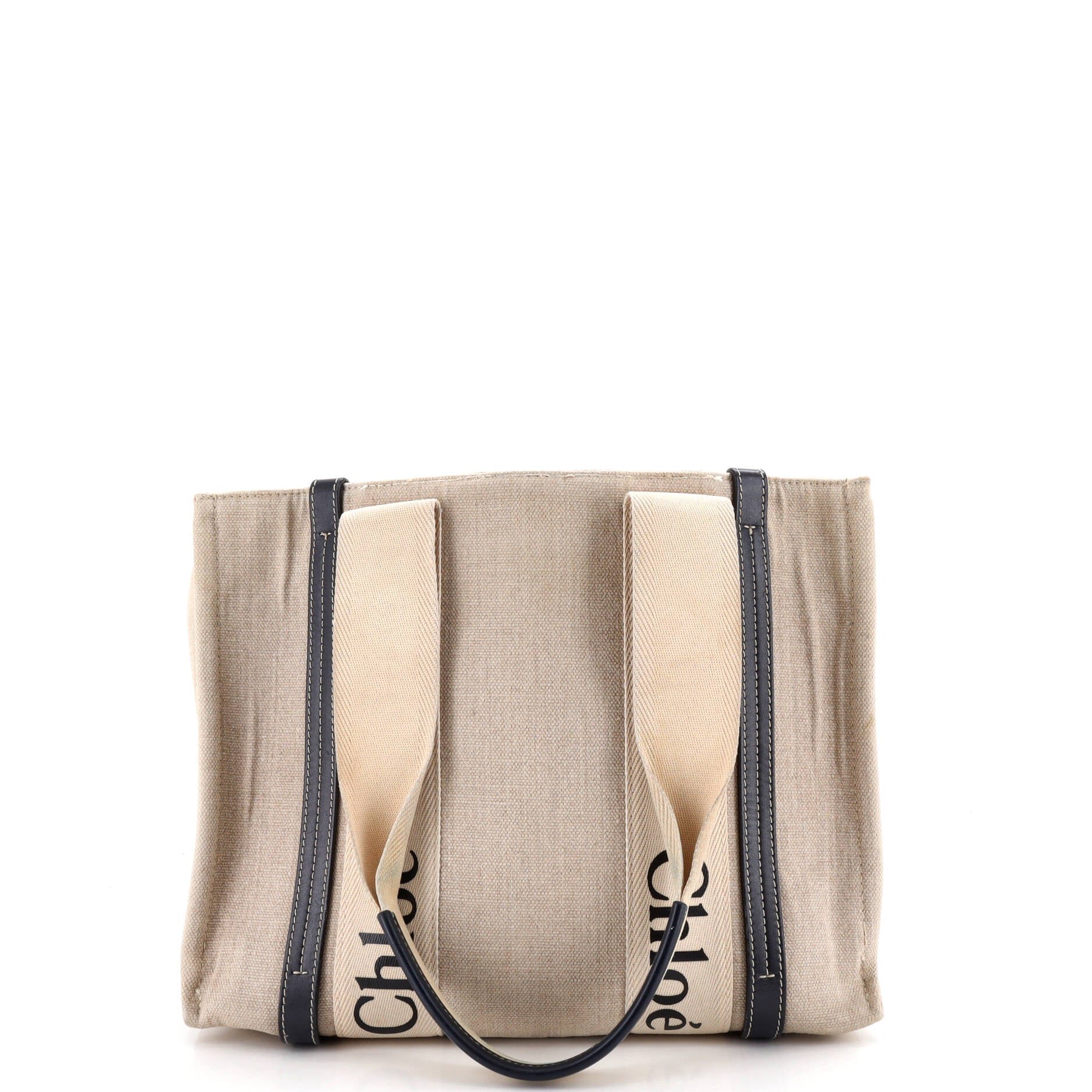 Woody Tote Canvas with Leather Medium