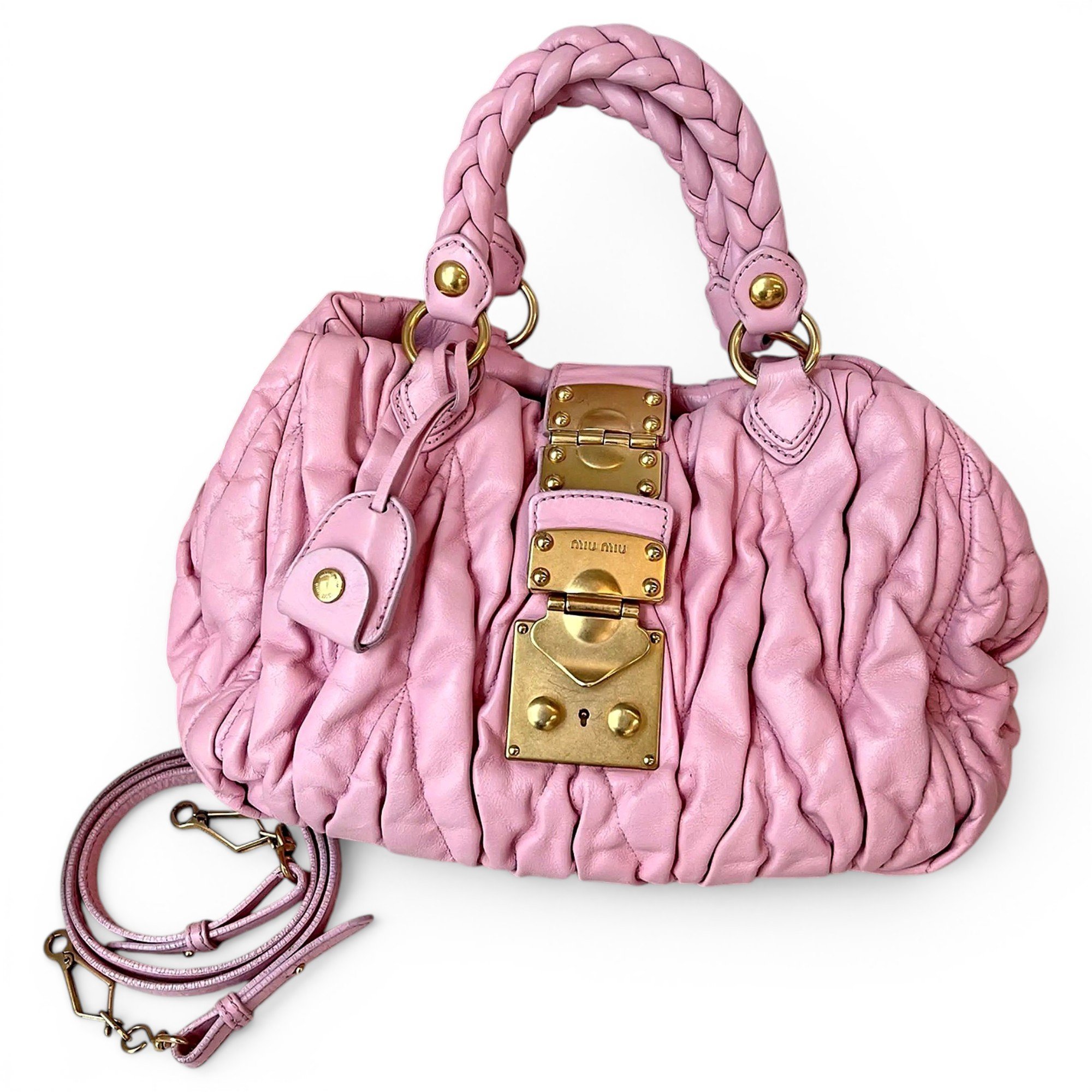Matelassé leather crossbody bag