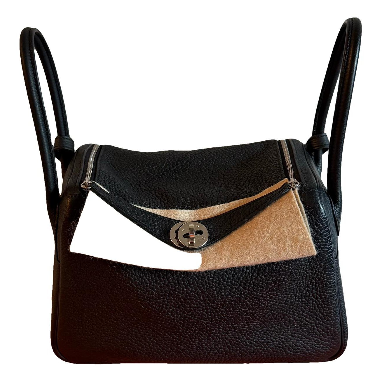 Hermes Lindy Handbag Noir Clemence Leather 2023