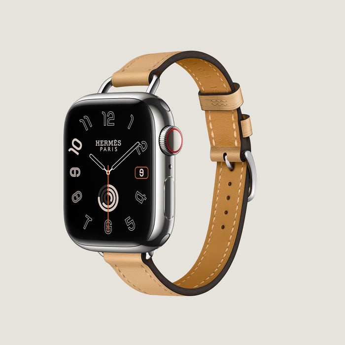 Naturel Sable Band Apple Watch Hermès Single Tour 41 MM Attelage