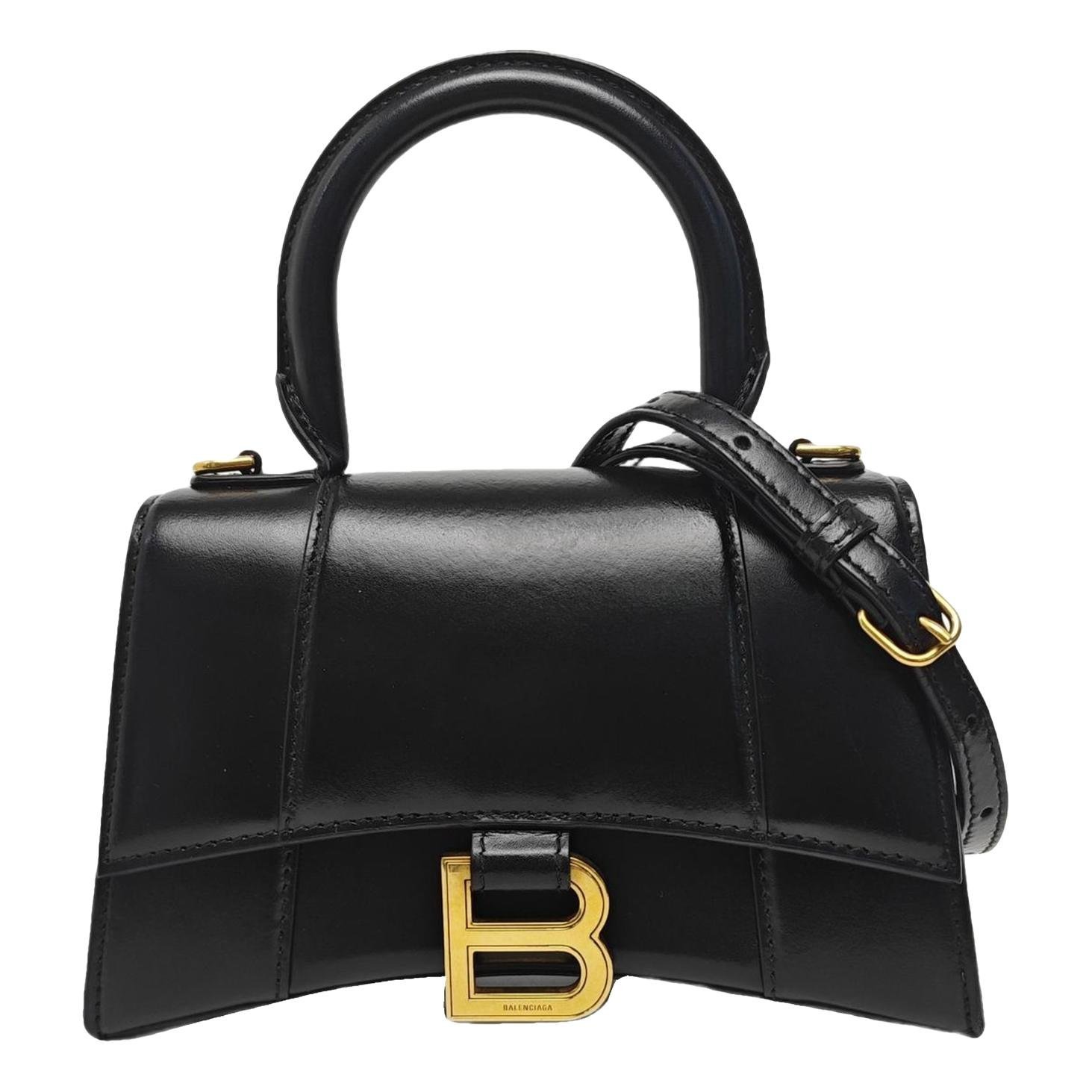 Hourglass leather handbag