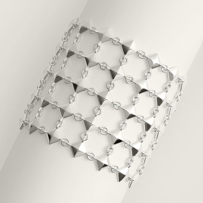 Sans Coloris Hermès Clou d'H Mesh Cuff Bracelet