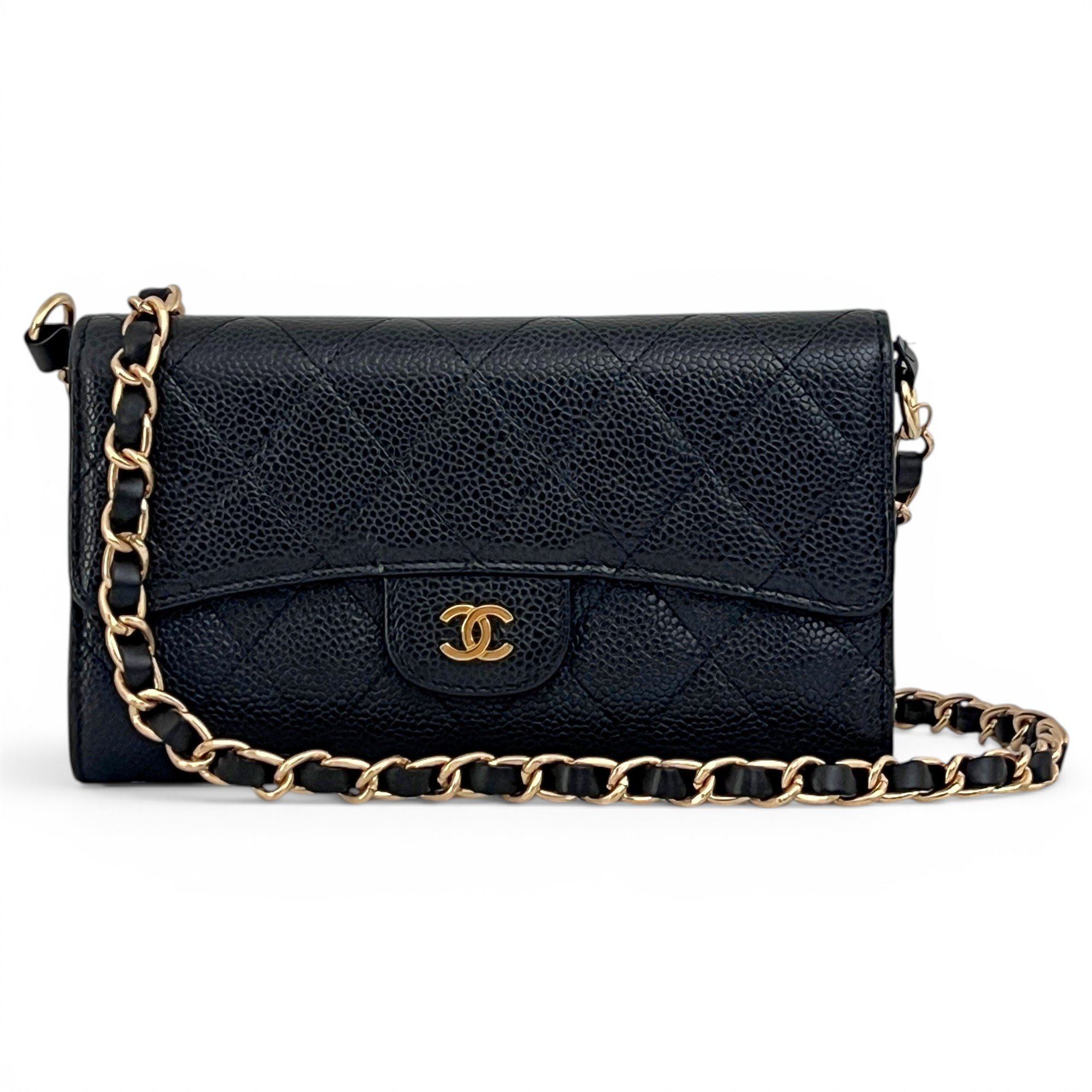 Wallet On Chain leather crossbody bag