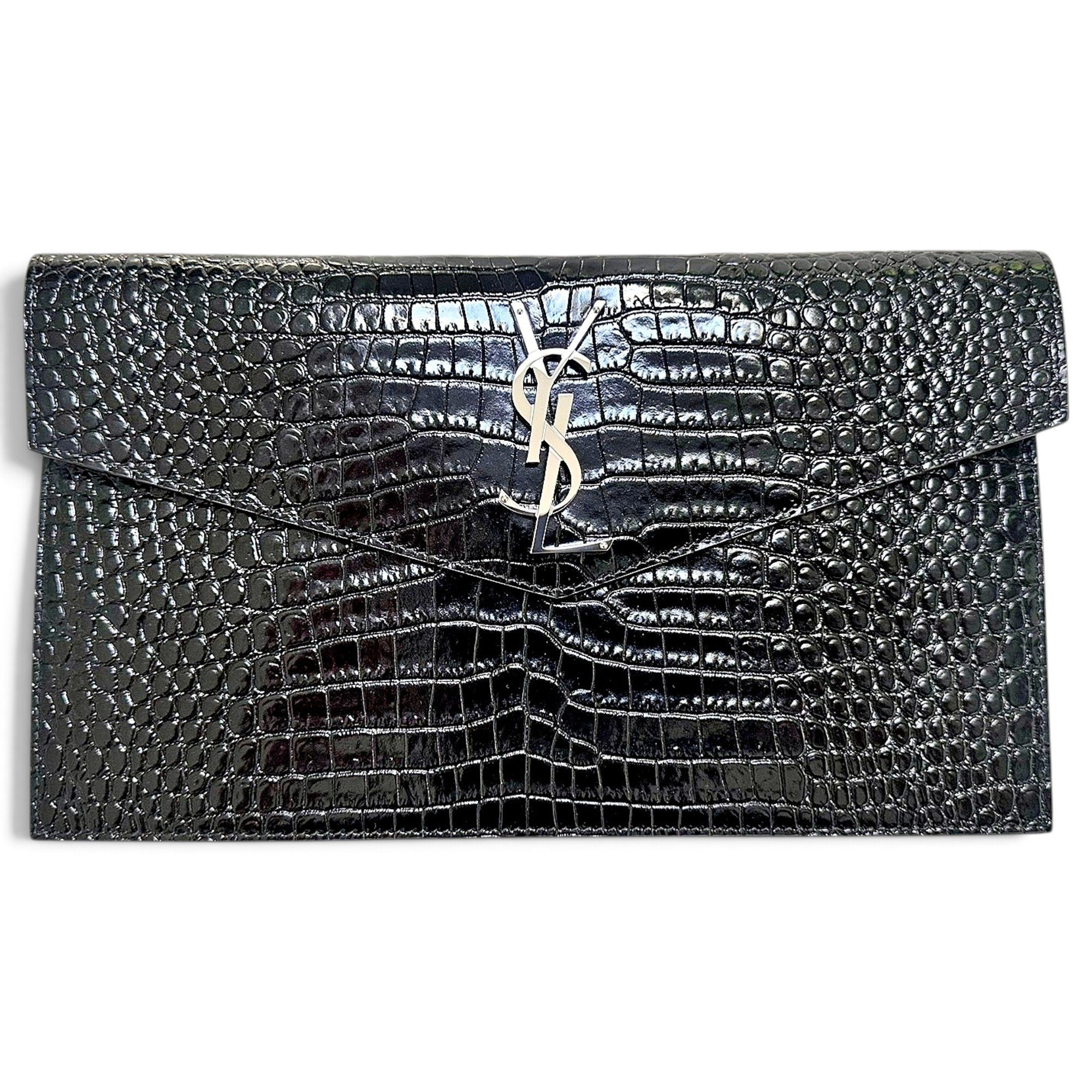 Leather clutch bag