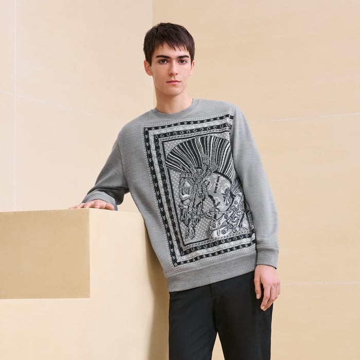 "Cheval Punk Bandana" crewneck sweater