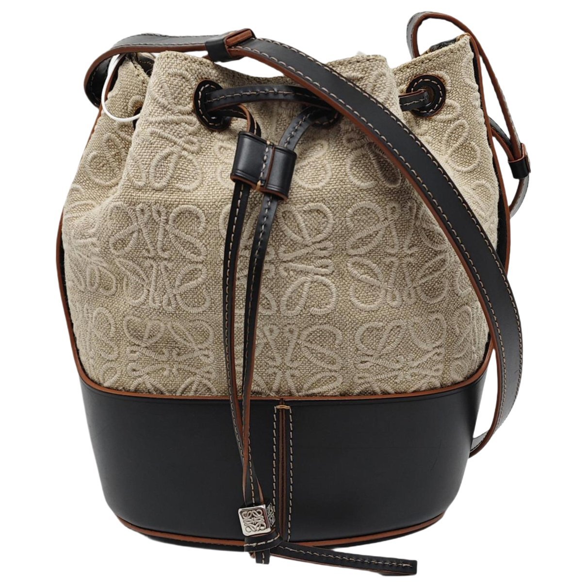 Balloon linen handbag