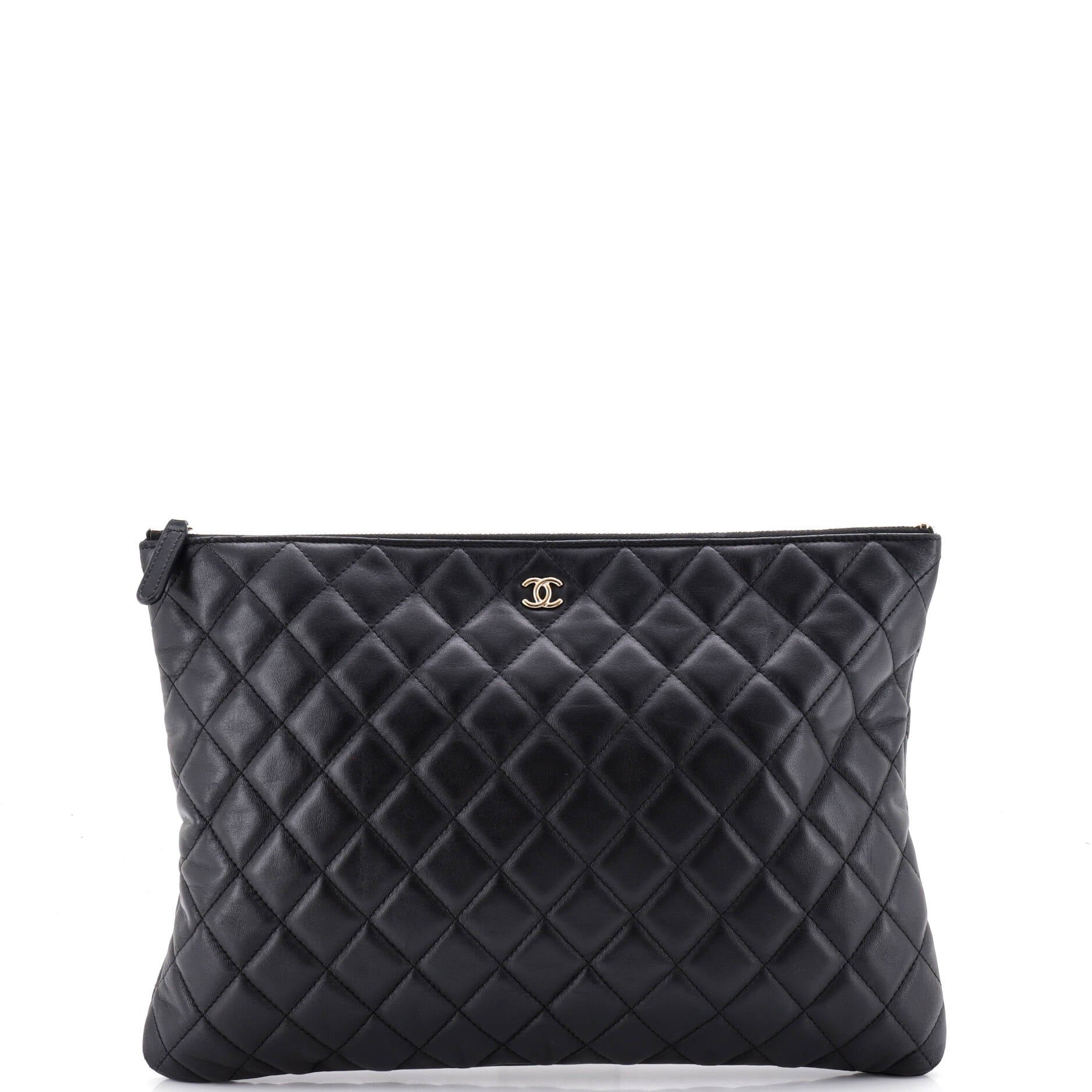 O Case Clutch Quilted Lambskin Large