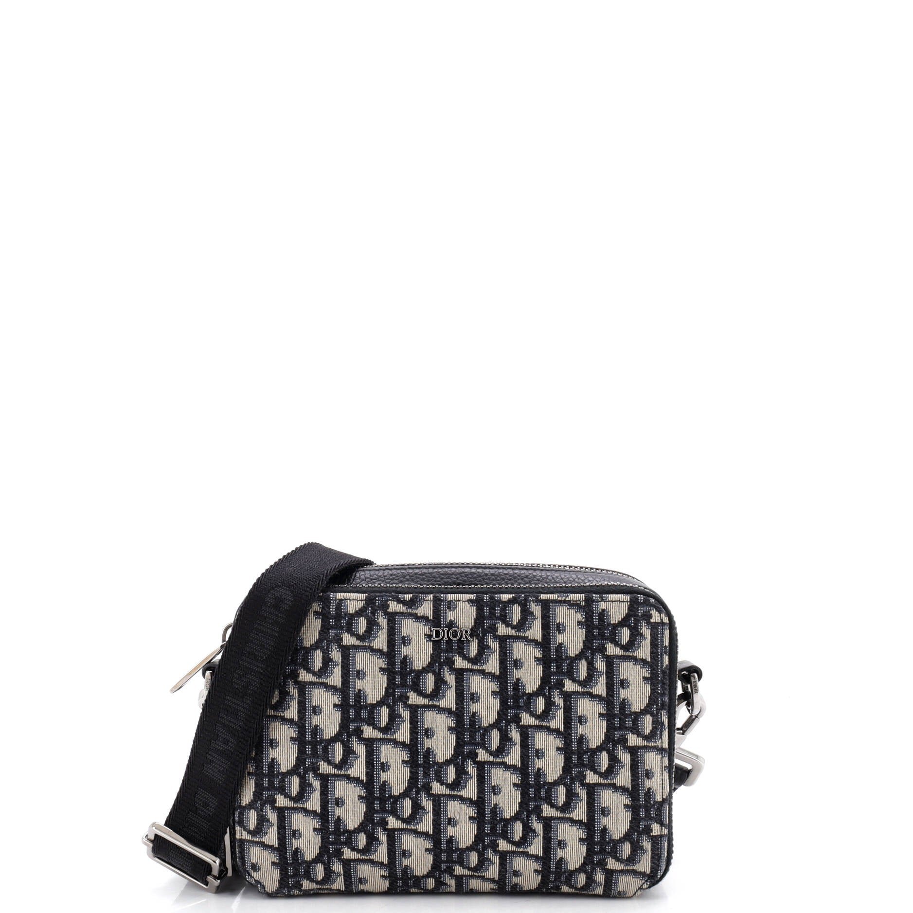 Double Zip Crossbody Pouch Oblique Canvas