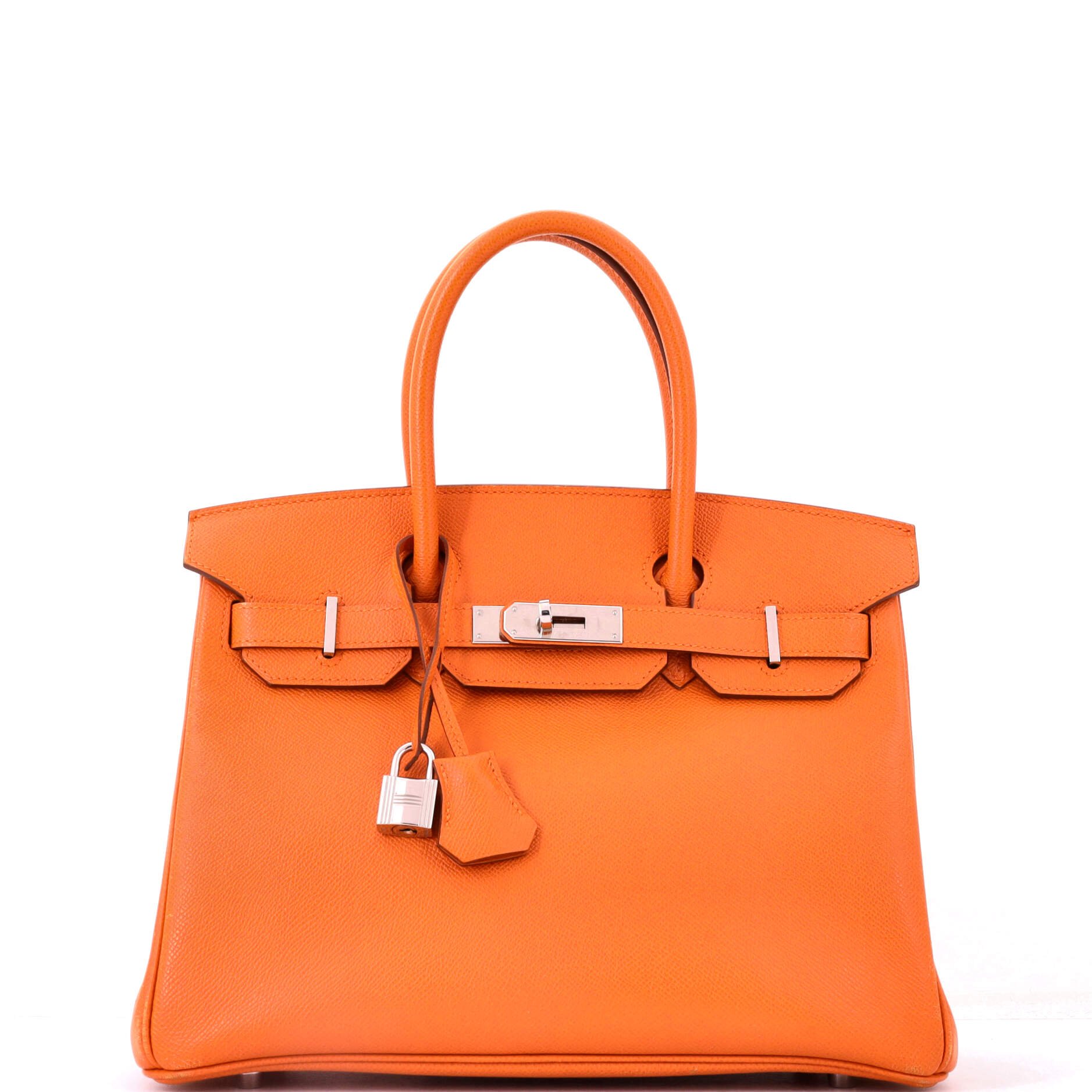 Birkin Handbag Orange H Epsom with Palladium Hardware 30