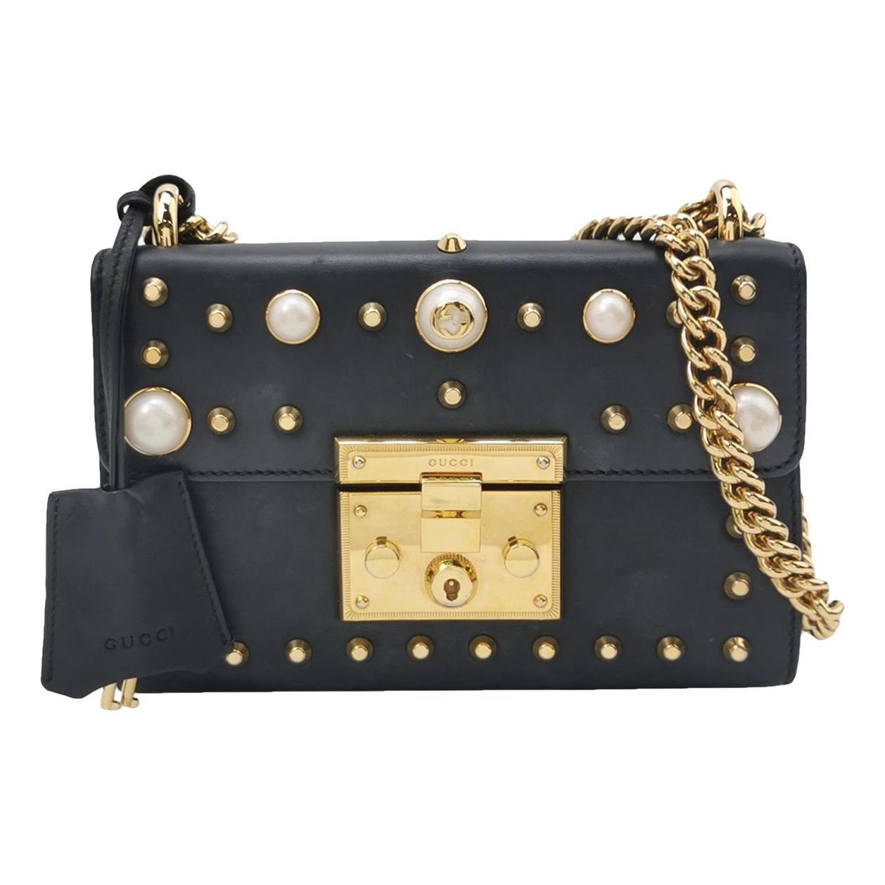 Padlock leather handbag