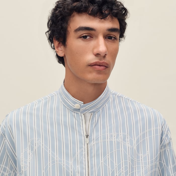 Bleu Pâle "Eperon d'Or 3d Ray" Zipped Jacket