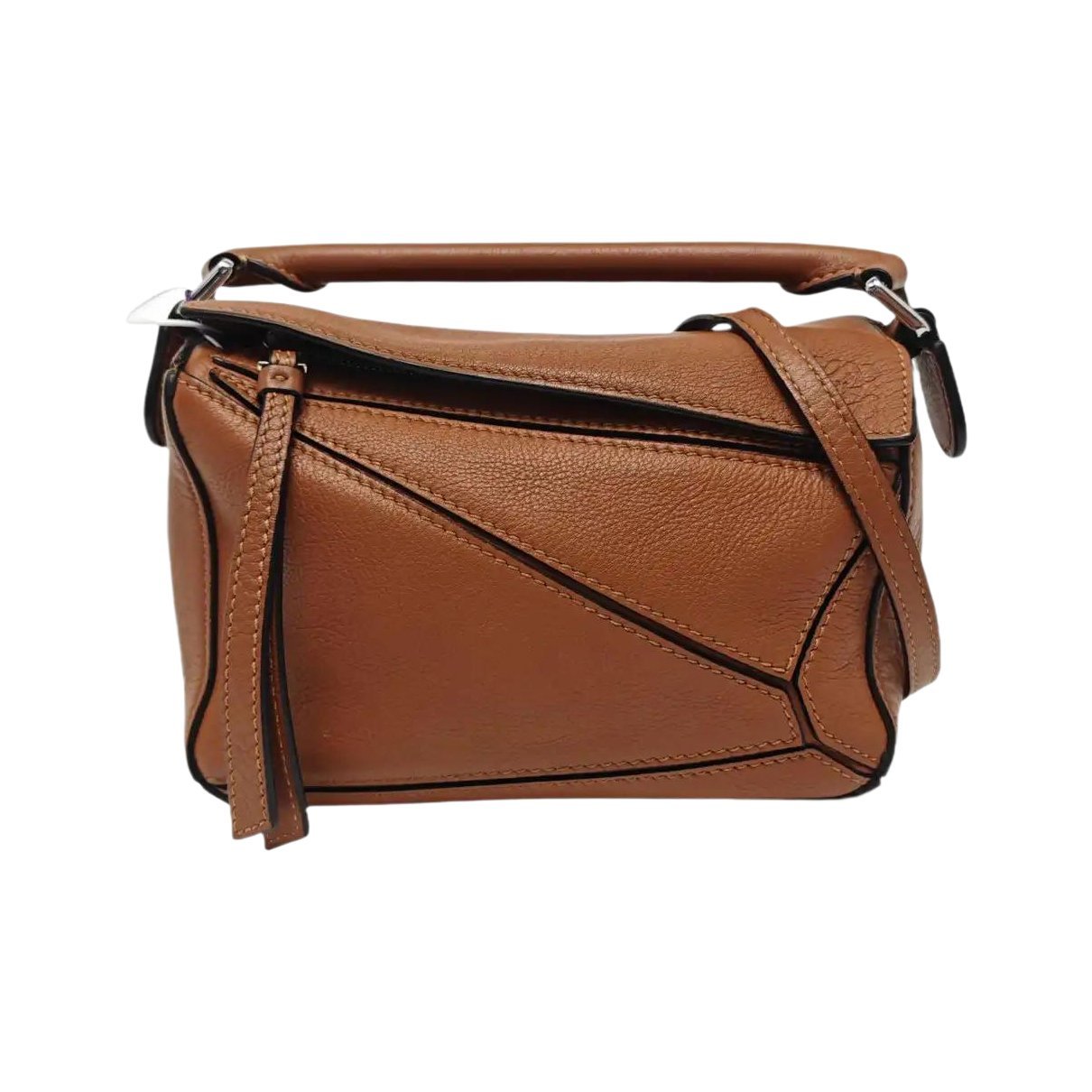 Puzzle leather handbag
