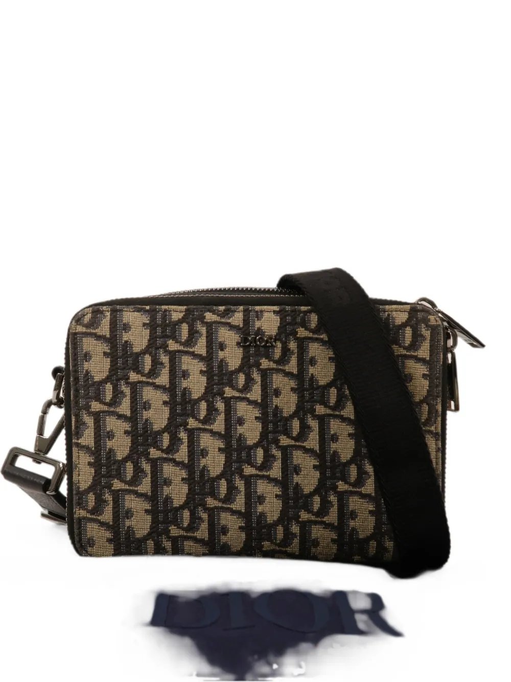Oblique zipper cross body bag