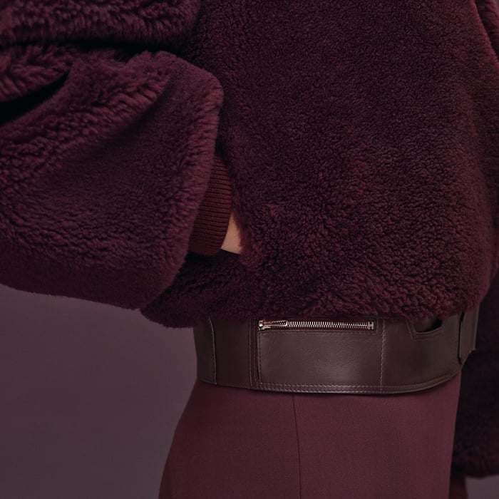 Rouge Bordeaux Short Leather Coat