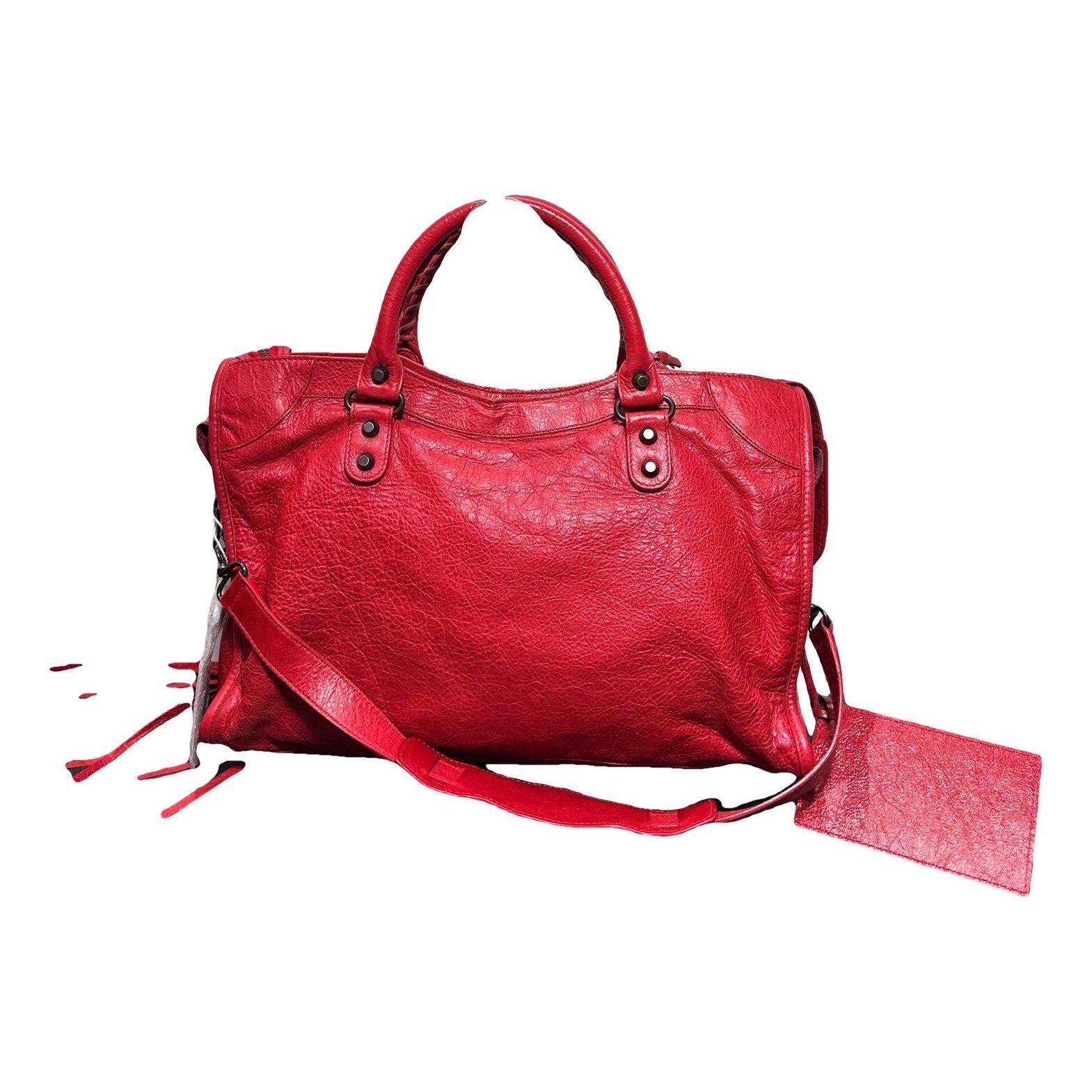 City leather handbag
