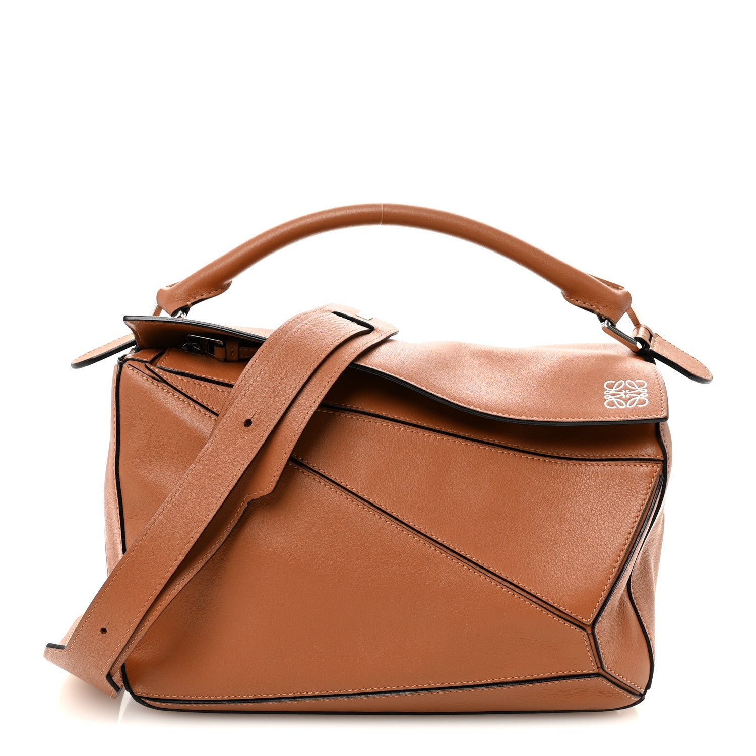 Loewe Calfskin Medium Puzzle Bag Tan