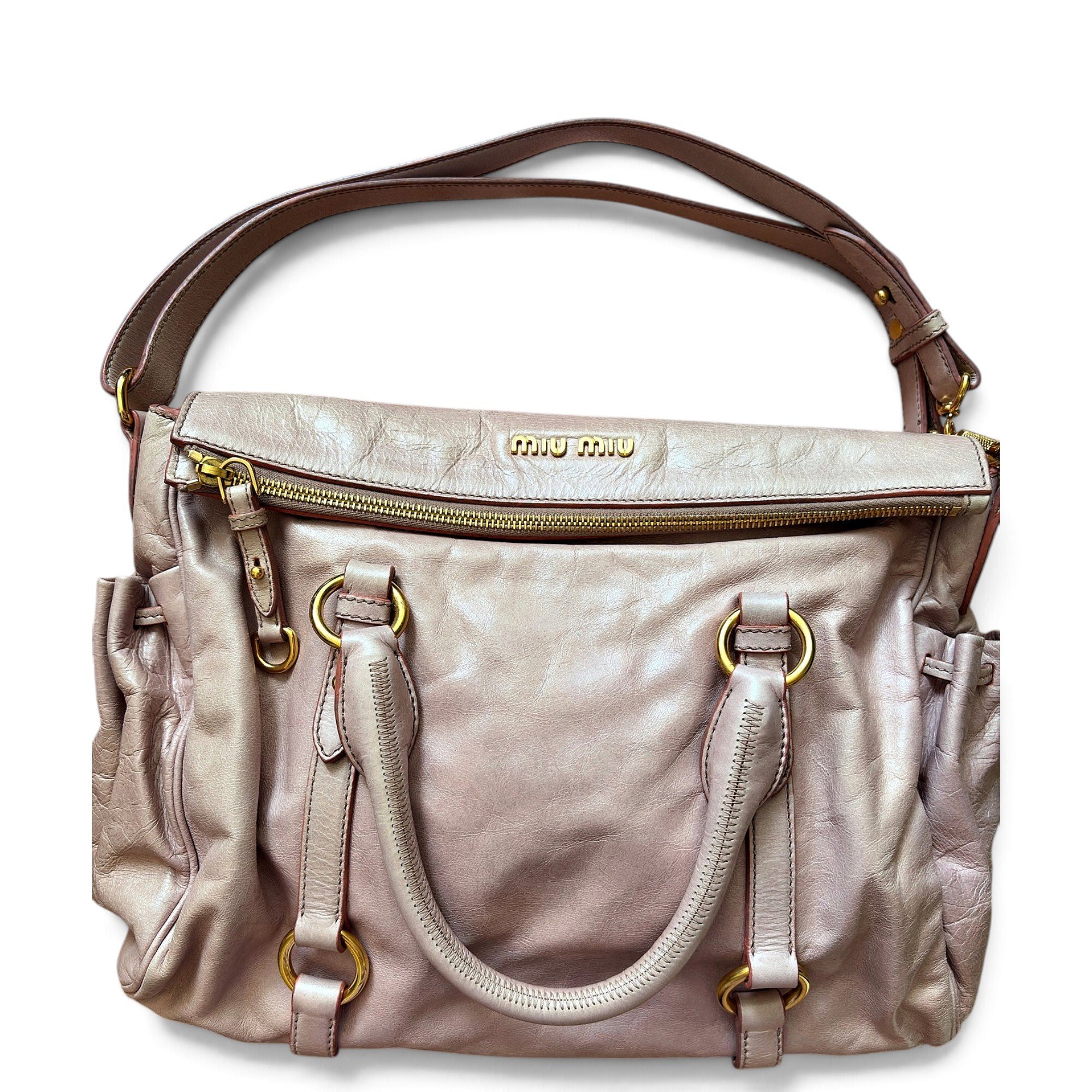 Bow bag leather handbag