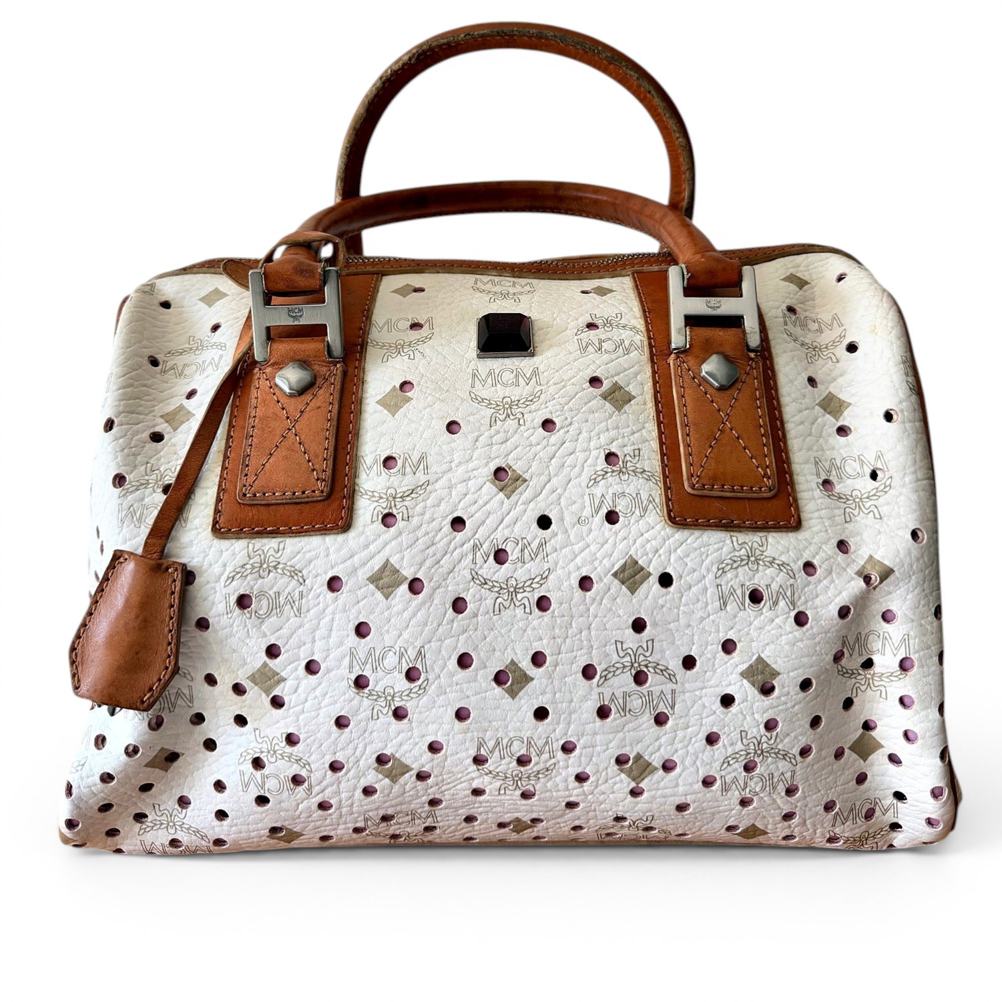 Boston leather bowling bag