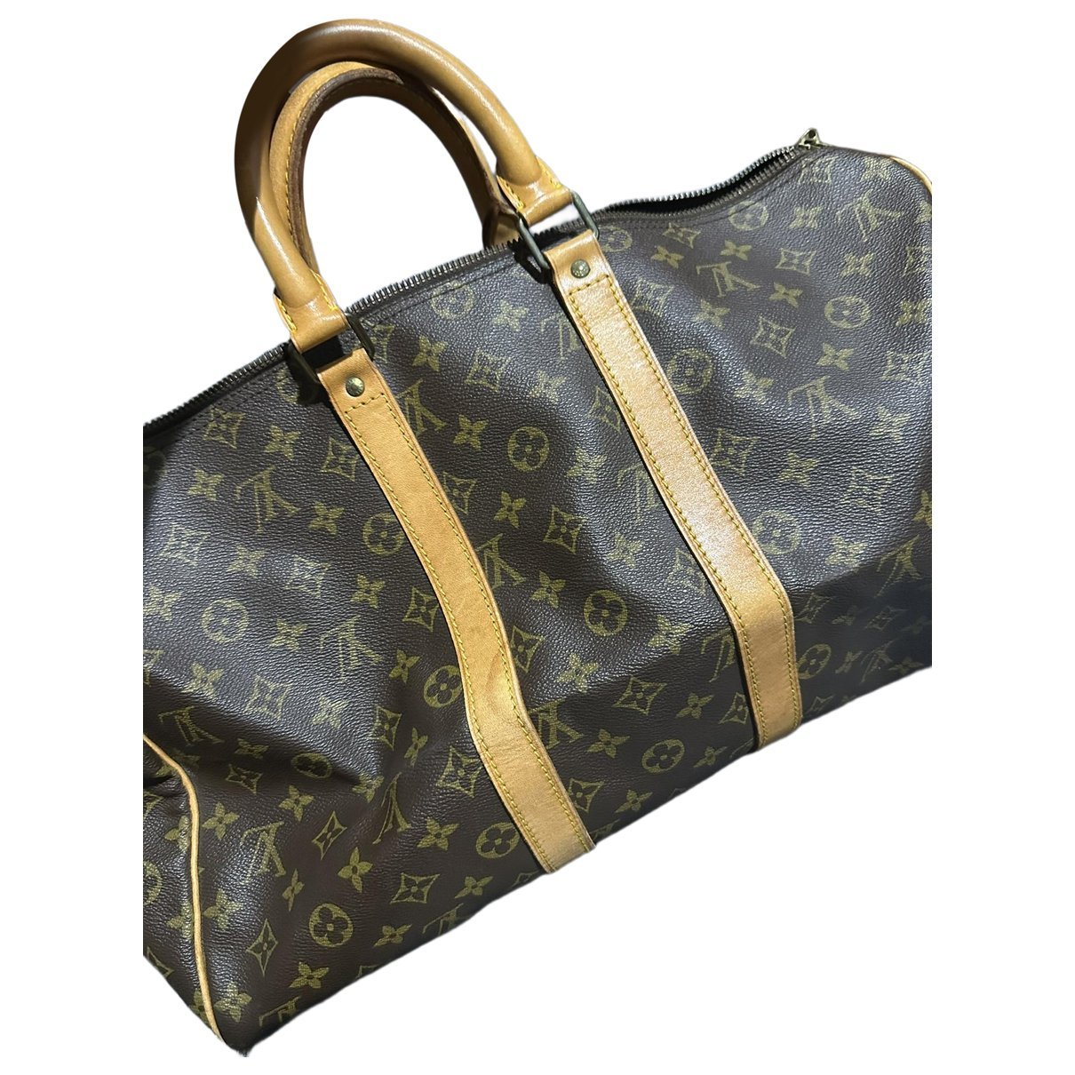 Keepall leather travel bag
