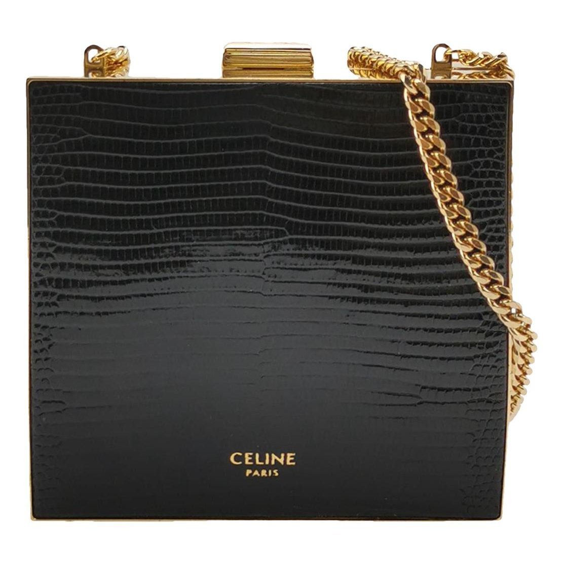 Clasp leather handbag