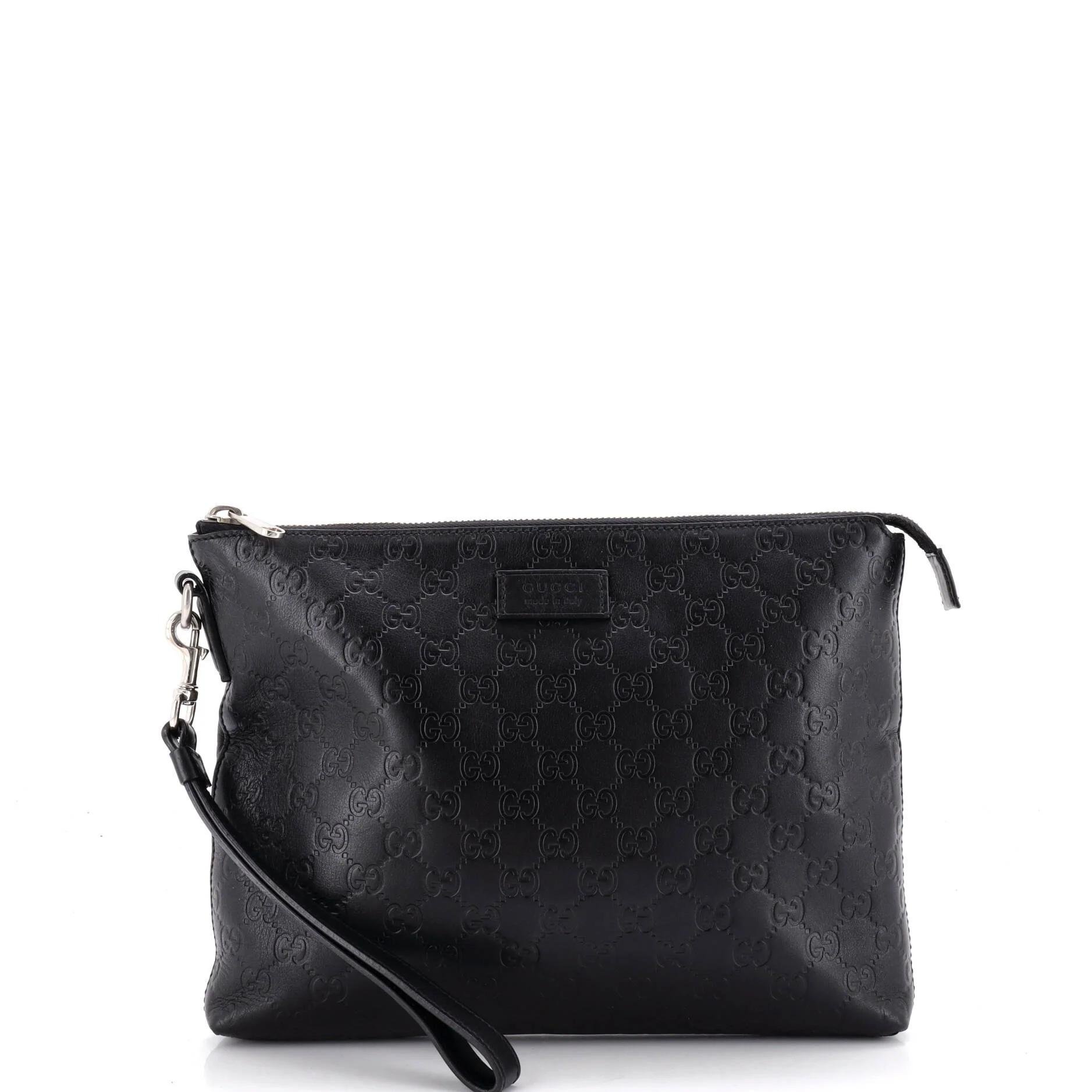 Leather clutch bag