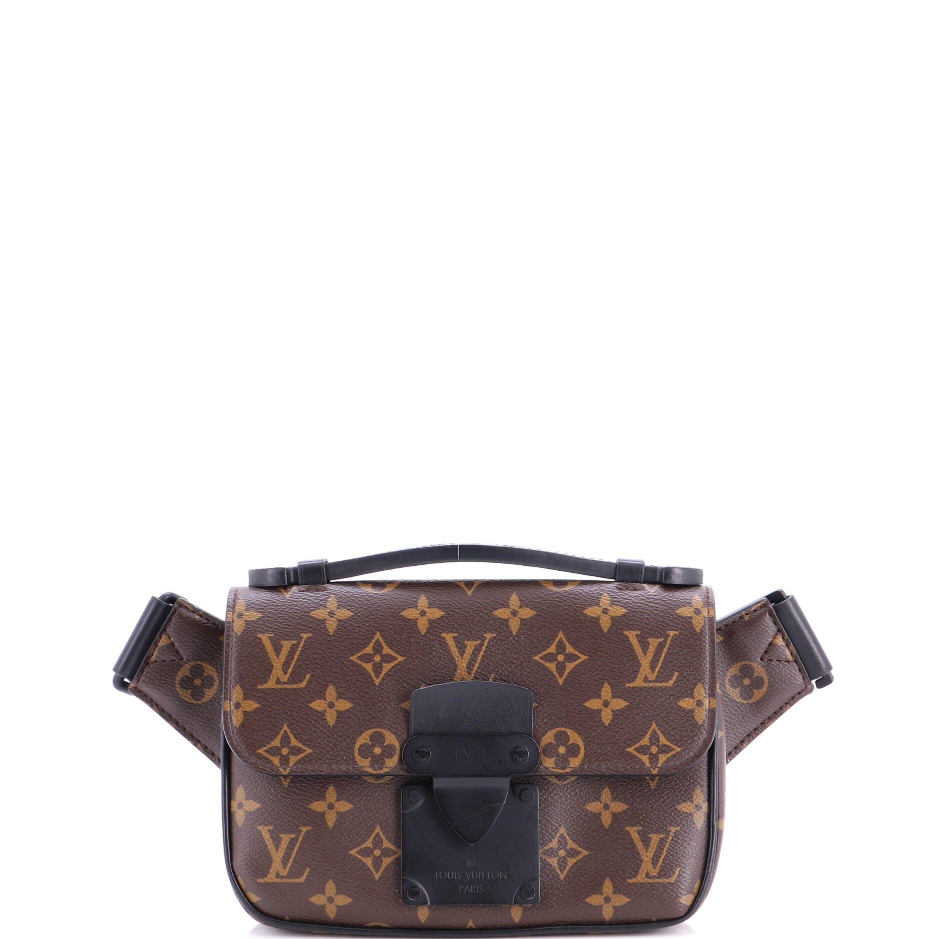 S Lock Sling Bag Macassar Monogram Canvas