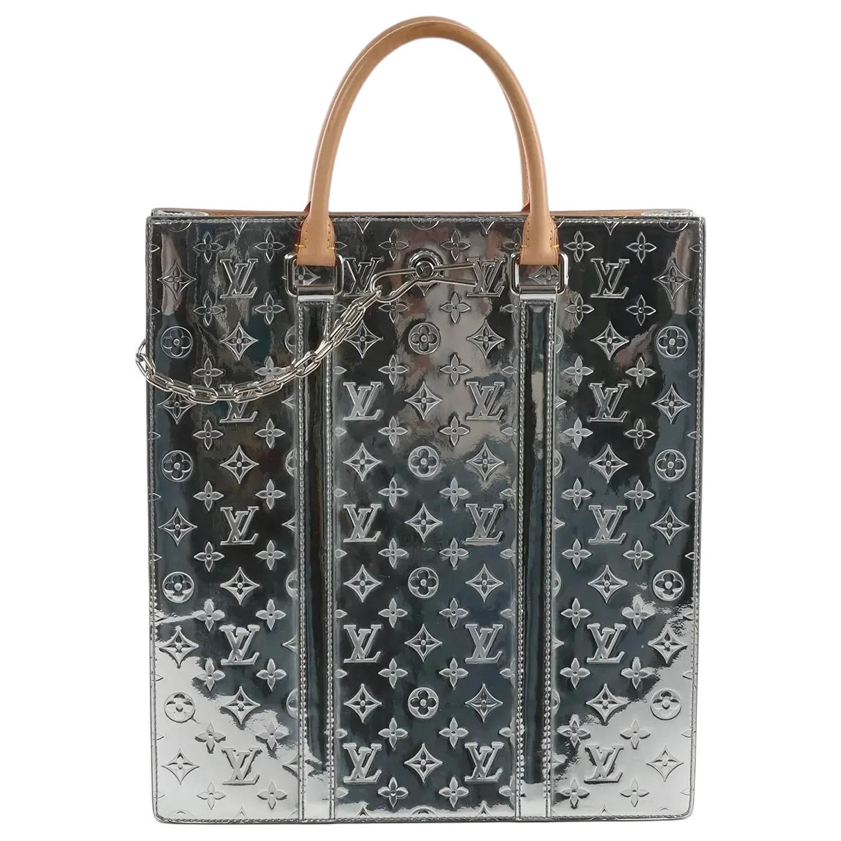 Plat leather handbag