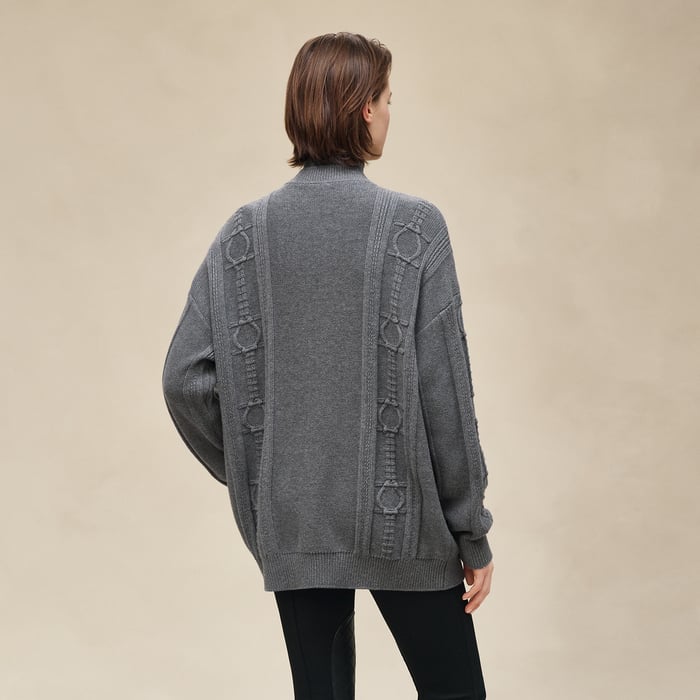 Gris Osmium Buttoned Cardigan