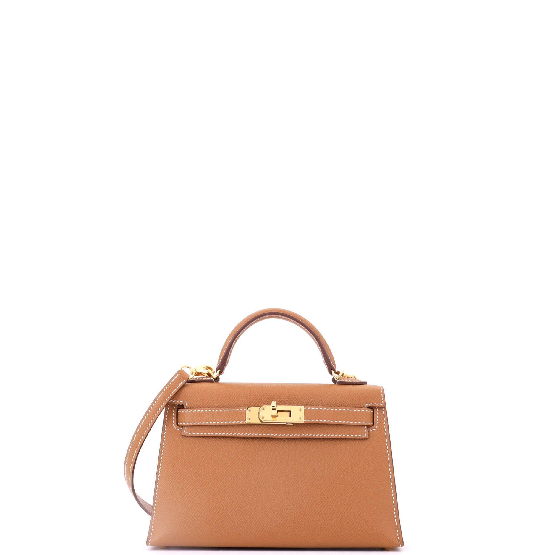 Hermes Kelly Mini II Bag Gold Epsom with Gold Hardware 20