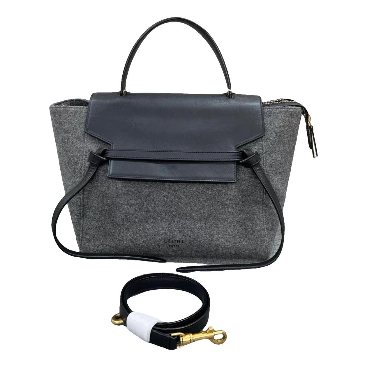 Belt wool handbag